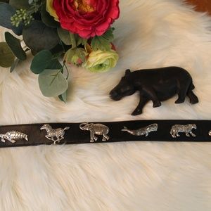 1992 Leather Belt  with Animal Embellishments